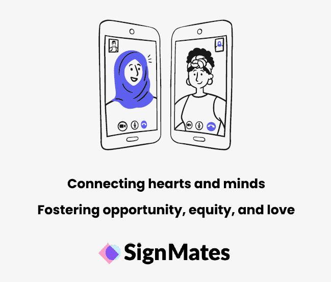 SignMates project poster showing research, user scenario, features, and app mockups.